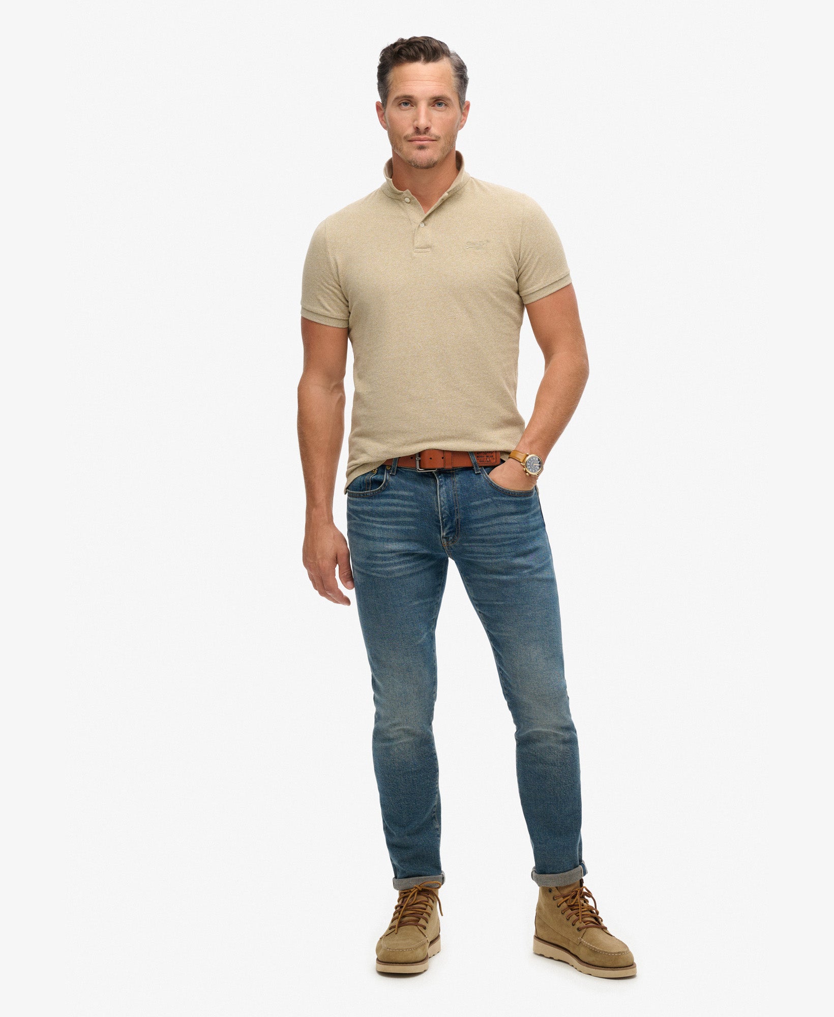 Classic Pique Polo | Tan Brown Fleck Marle