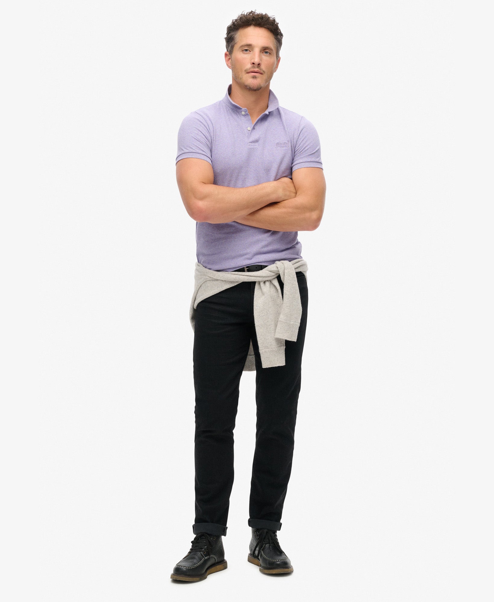 Classic Pique Polo | Iris Purple Marle