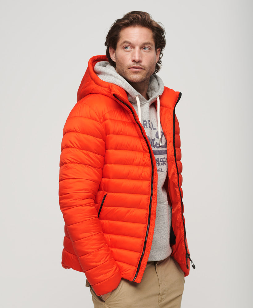 Hooded Fuji Sport Padded Jacket | Bold Orange