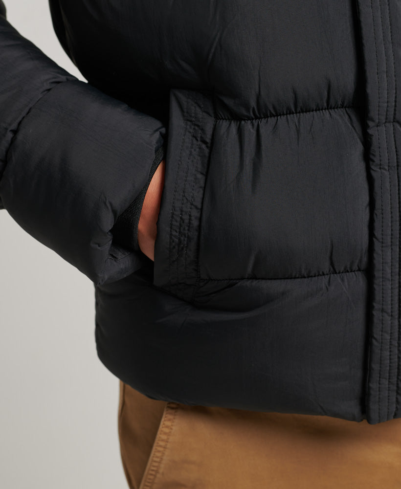 Hooded XPD Sports Puffer Jacket | Black