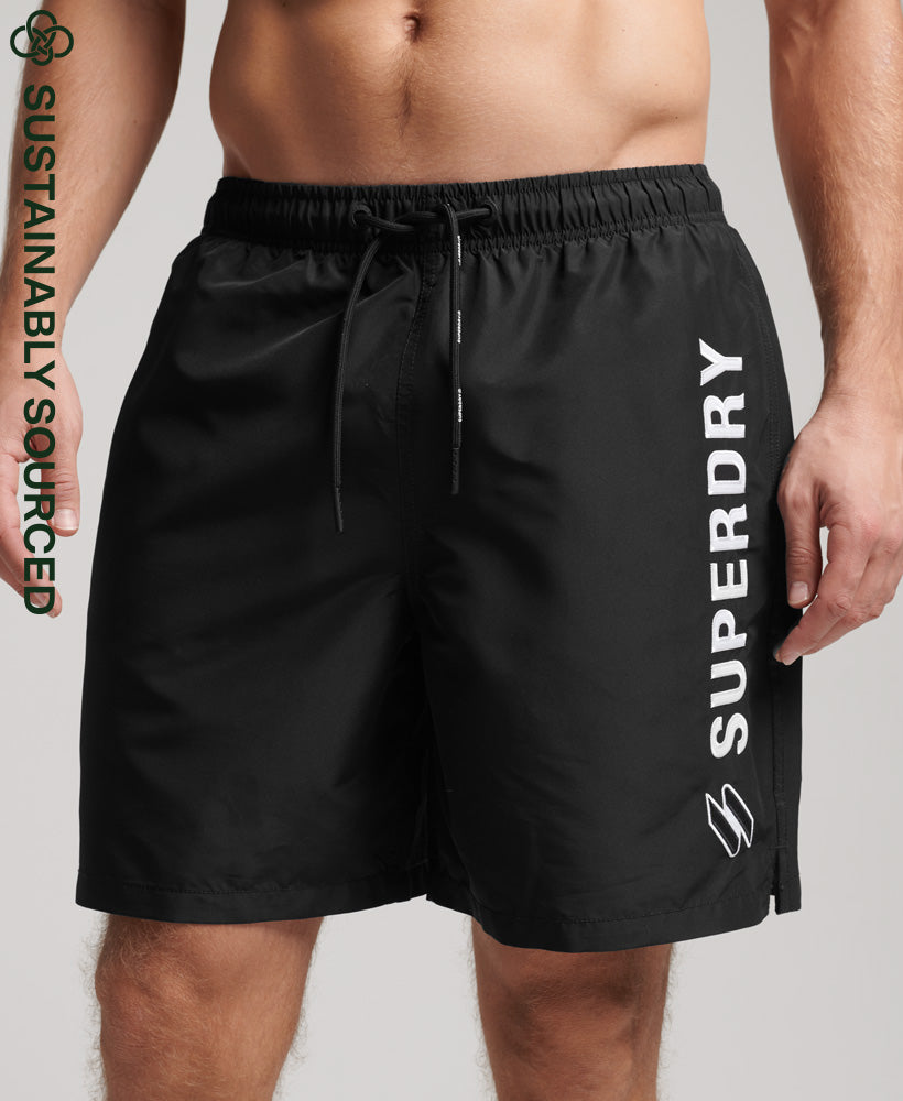 Code Applique Swim Shorts | Black
