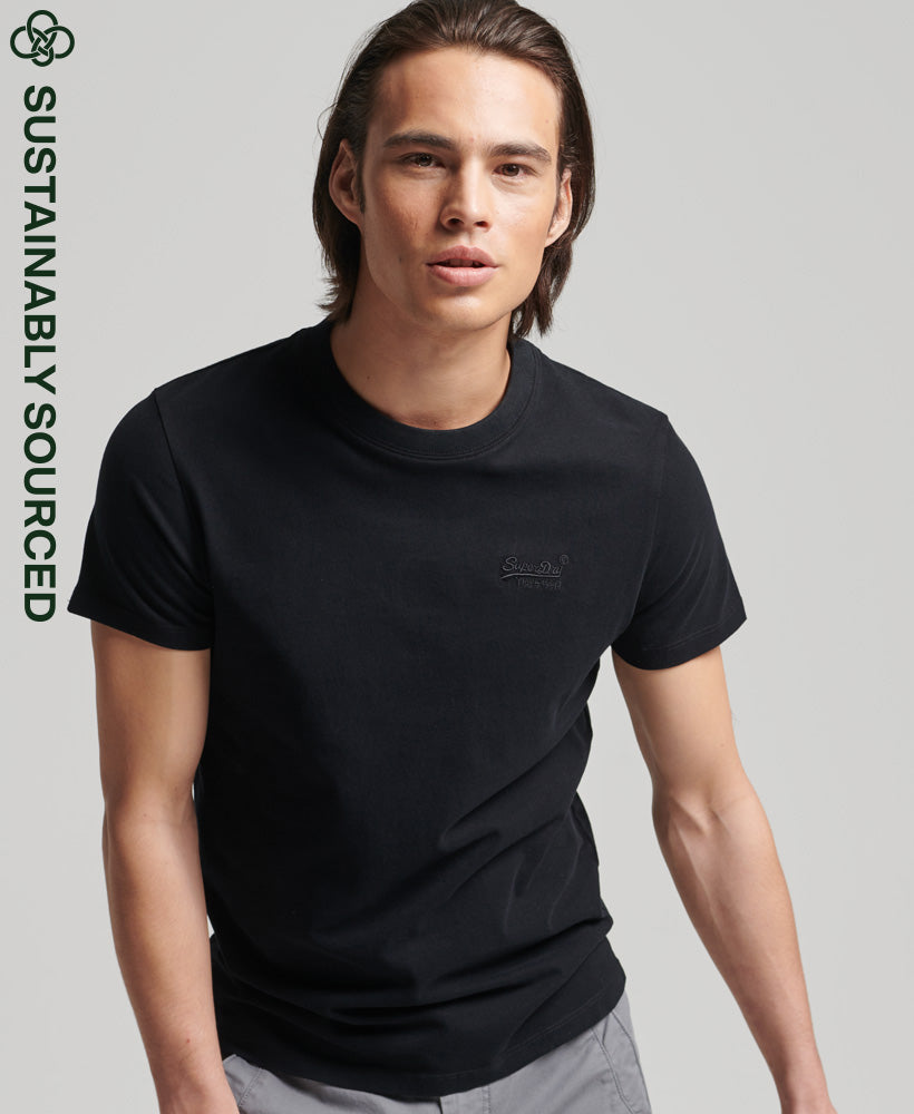 Essential Logo Embroidered Tee | Black Black