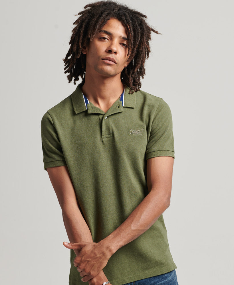 Classic Pique Polo | Thrift Olive Marle – Superdry | Rundhalsshirts