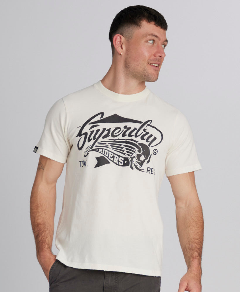 Retro Rock Graphic T Shirt | Cream
