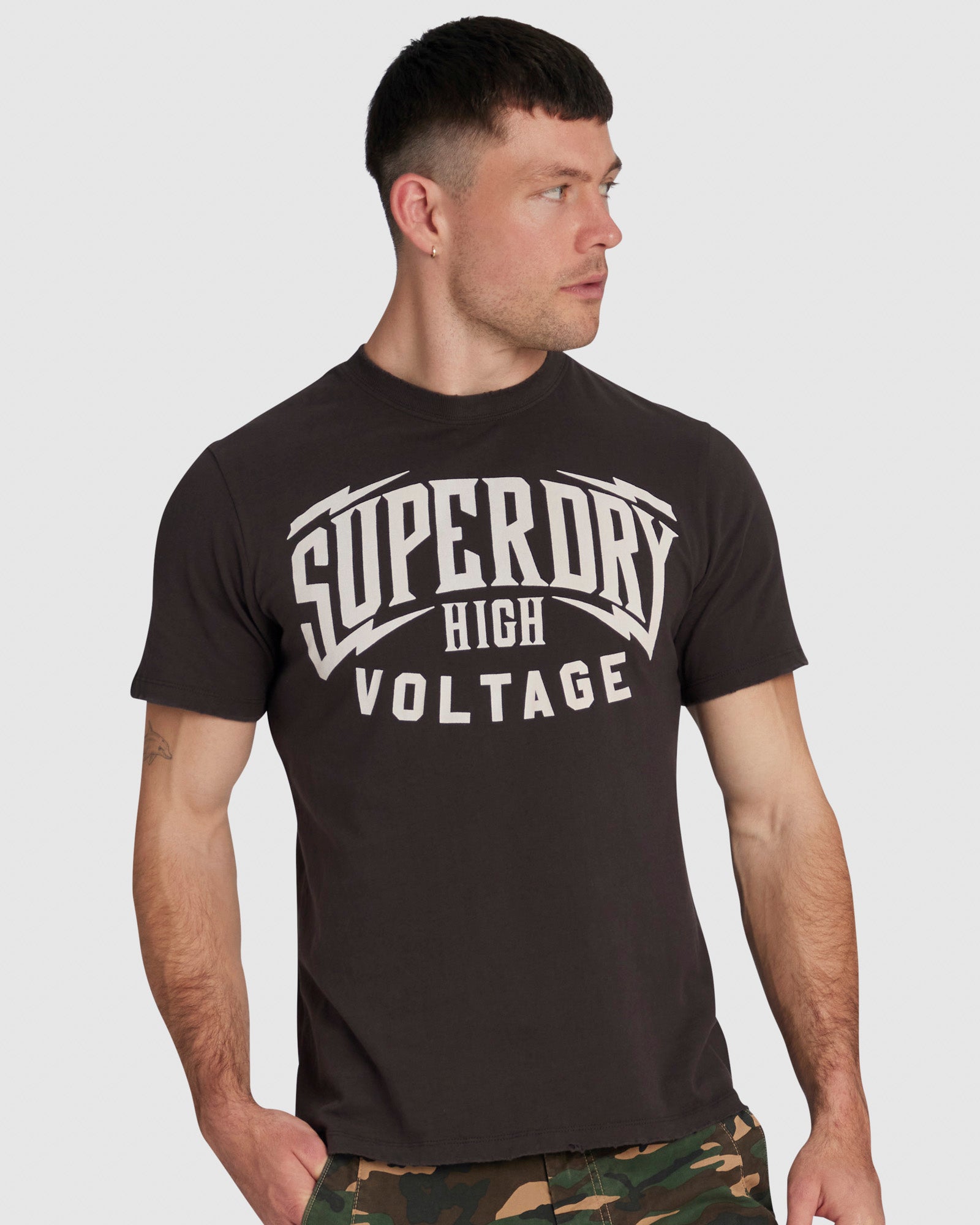 Retro Rock Graphic T Shirt | Carbon Grey