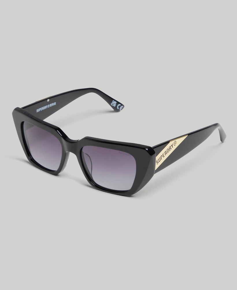 Sdr 90's Angular Sunglasses | Black/Smoke Fade