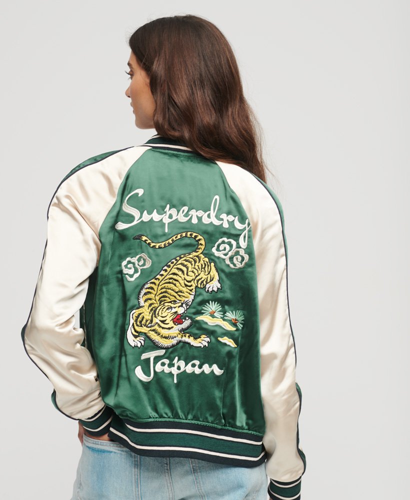 Suikajan Embroidered Bomber Jacket | Pine Green