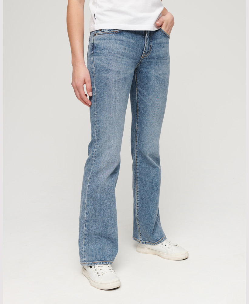 Organic Cotton Mid Rise Slim Flare Jeans