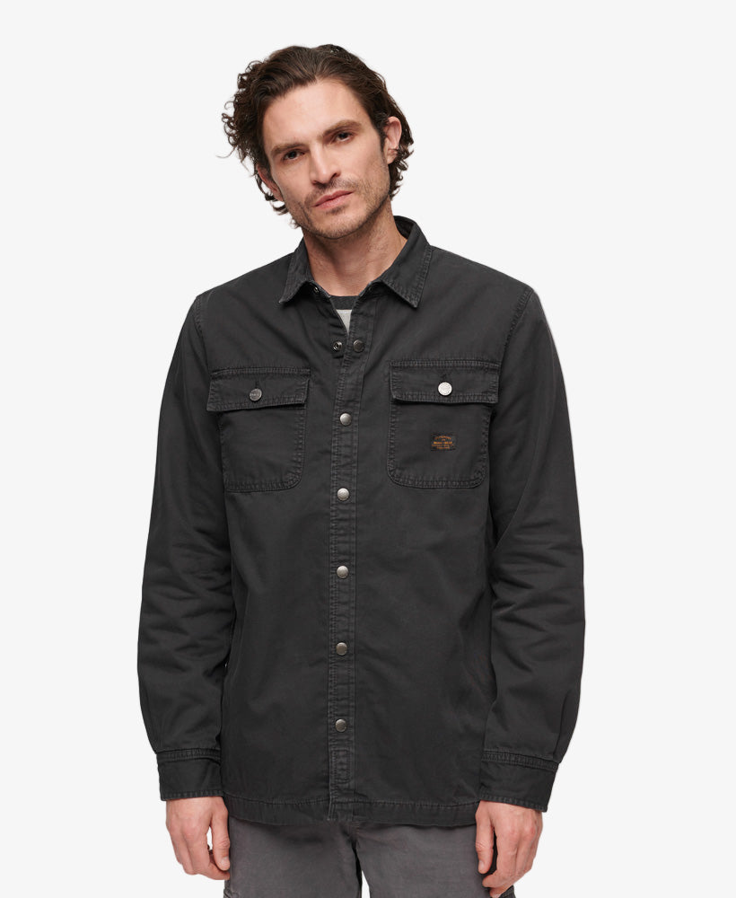 Organic Cotton Canvas Workwear Overshirt | Black