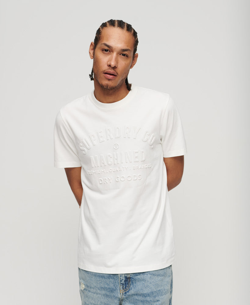 Embossed Workwear Graphic T-Shirt | Ecru