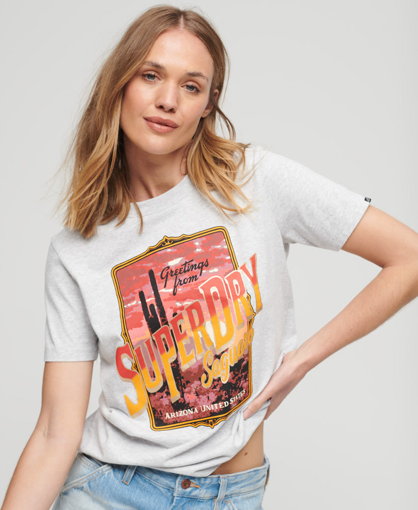 Travel Souvenir Graphic T-Shirt | Flake Grey Marle