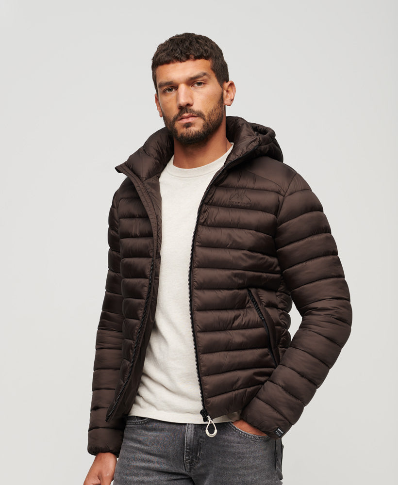 Hooded Fuji Sport Padded Jacket | Dark Oak Brown