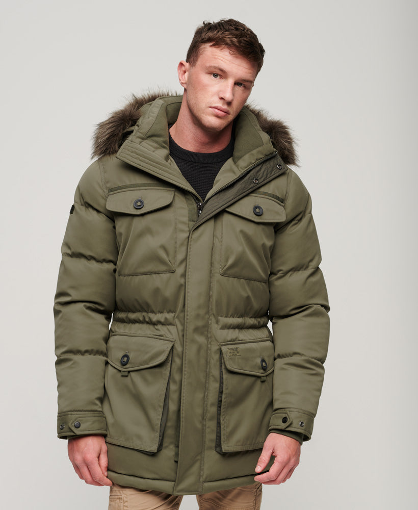 Chinook Faux Fur Parka Coat | Dusty Olive Green – Superdry