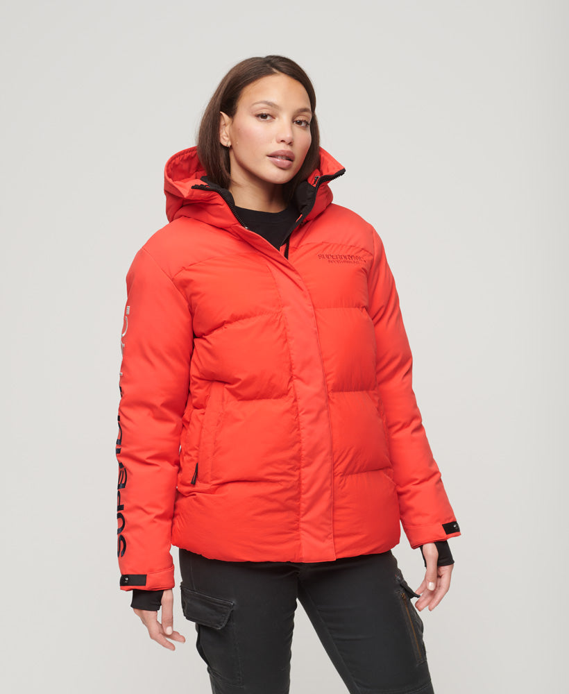 Hooded City Padded Wind Parka Jacket | Sunset Red