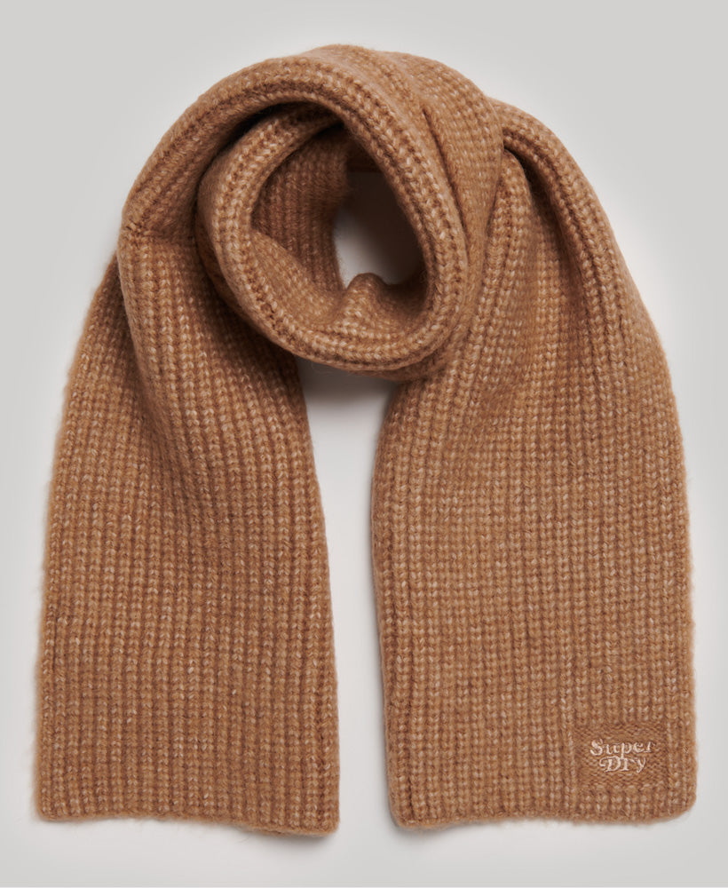 Ribbed Knit Scarf Toasted Coconut Brown – Superdry