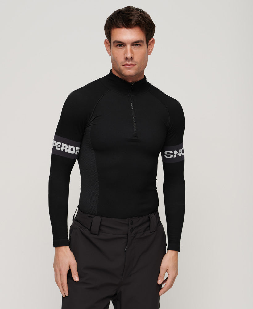 Seamless 1/4 Zip Baselayer Top | Black