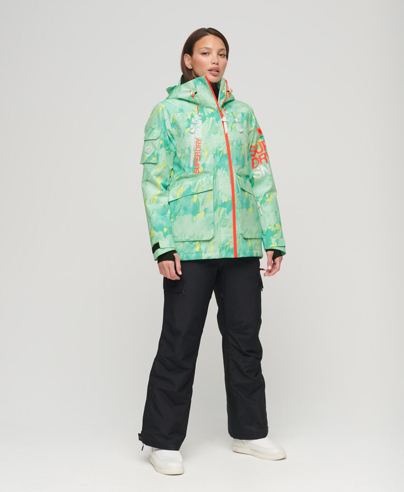 Ultimate Rescue Ski Jacket | Abstract Teal Lime