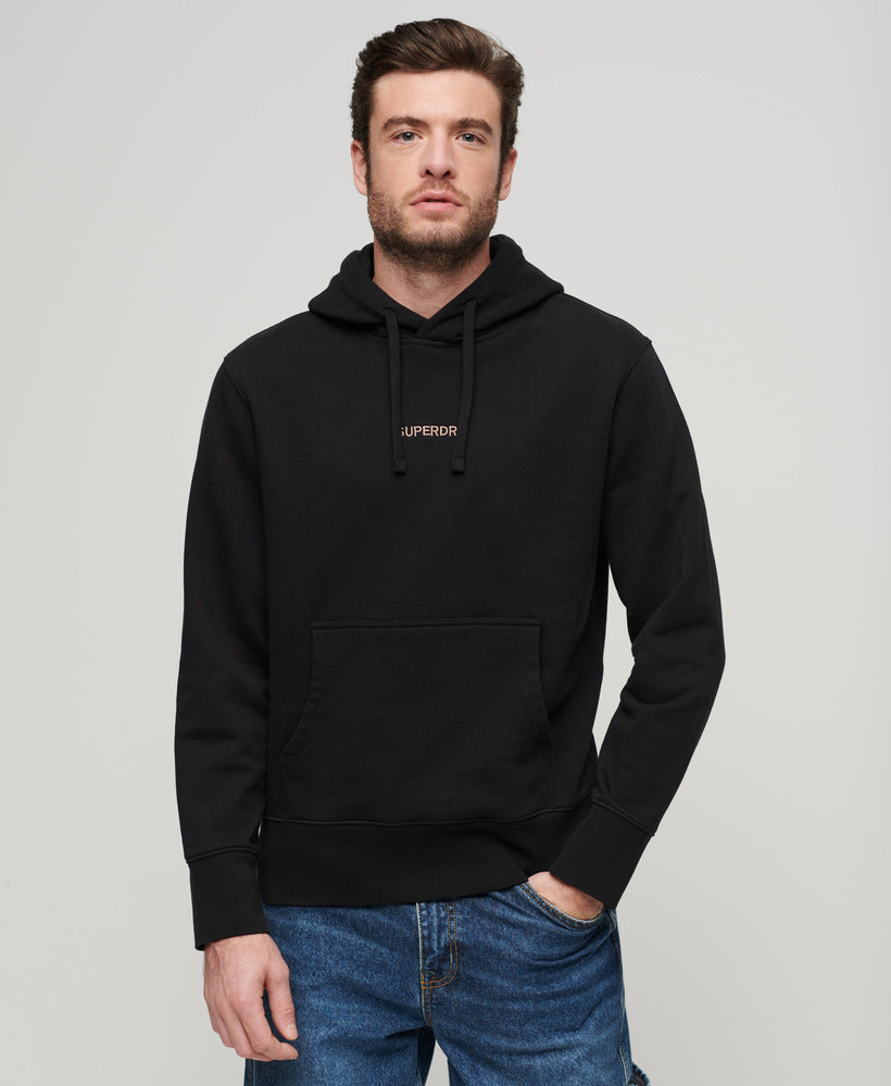 Micro Logo Graphic Loose Hood | Black