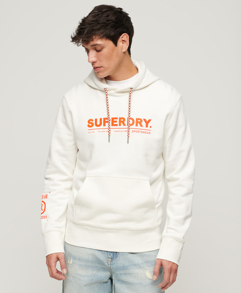 Utility Sport Logo Loose Hoodie | New Chalk White