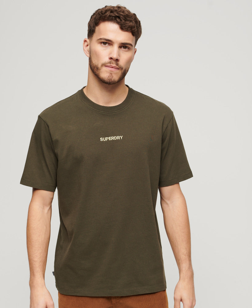 Micro Logo Graphic Loose Tee | Army Khaki