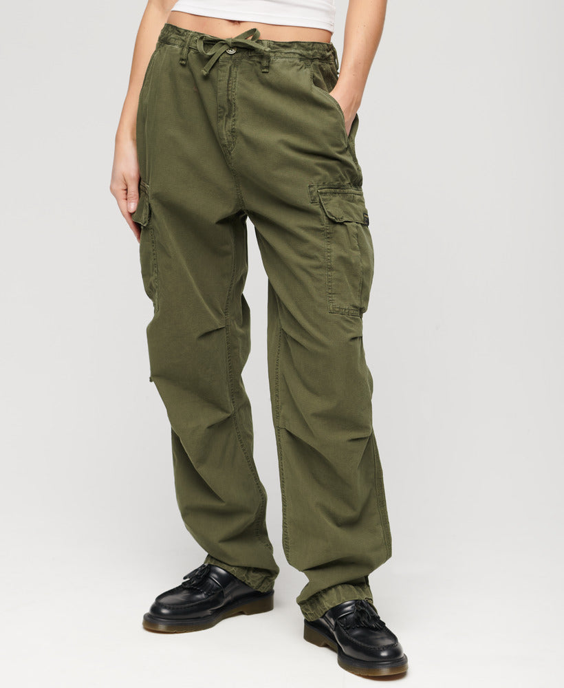 Low Rise Para Cargo | Olive Night Green