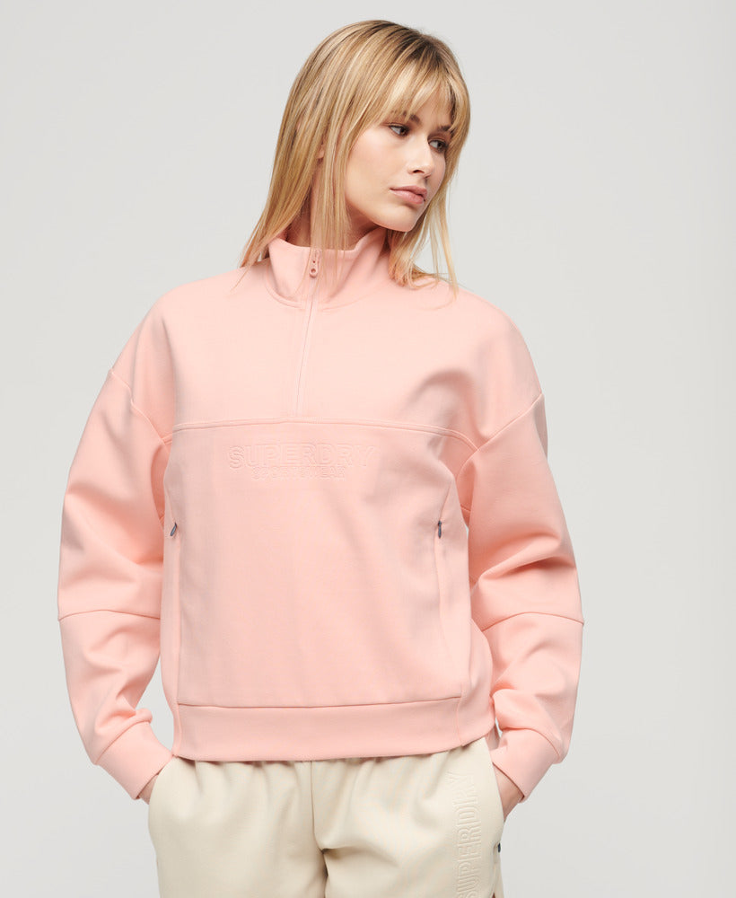 Sport Tech Relaxed Half Zip | Peach Pearl Pink