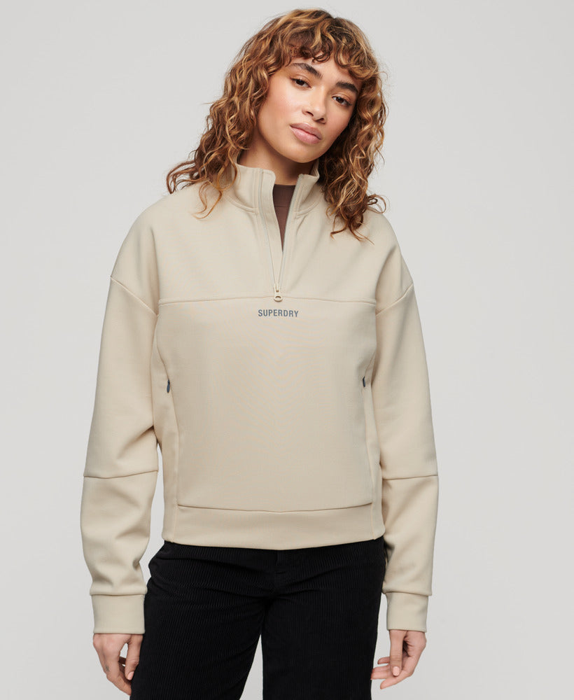 Sport Tech Relaxed Half Zip | Pelican Beige