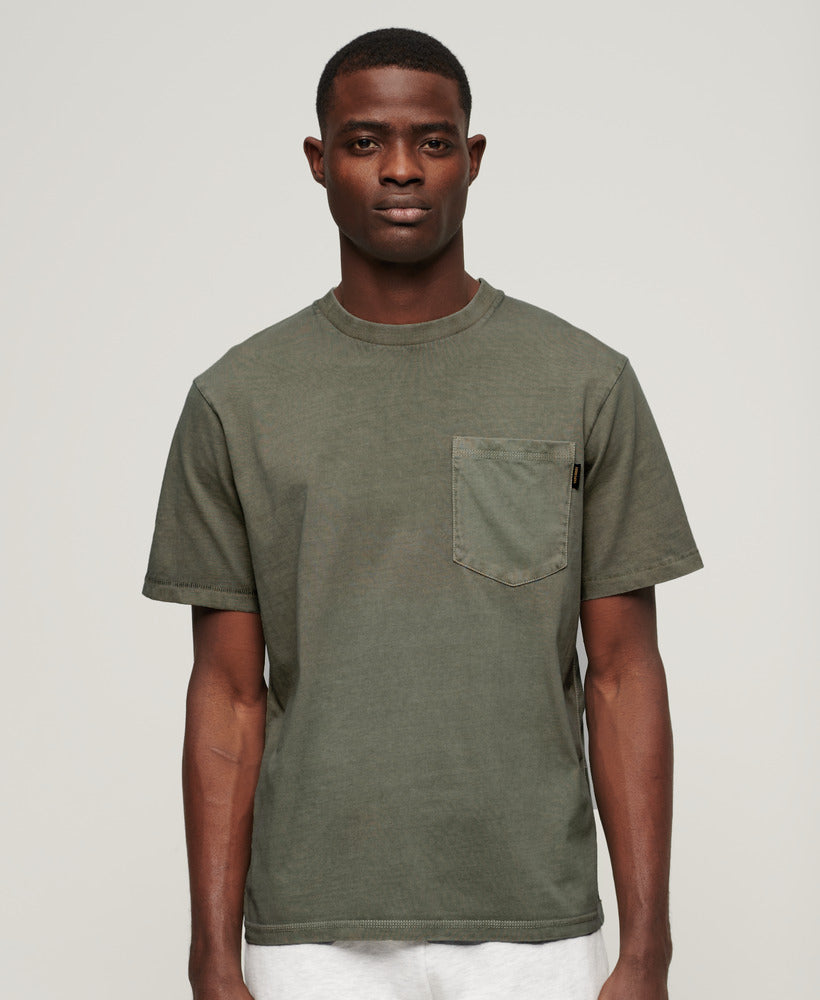 Contrast Stitch Pocket Tshirt | Washed Grey