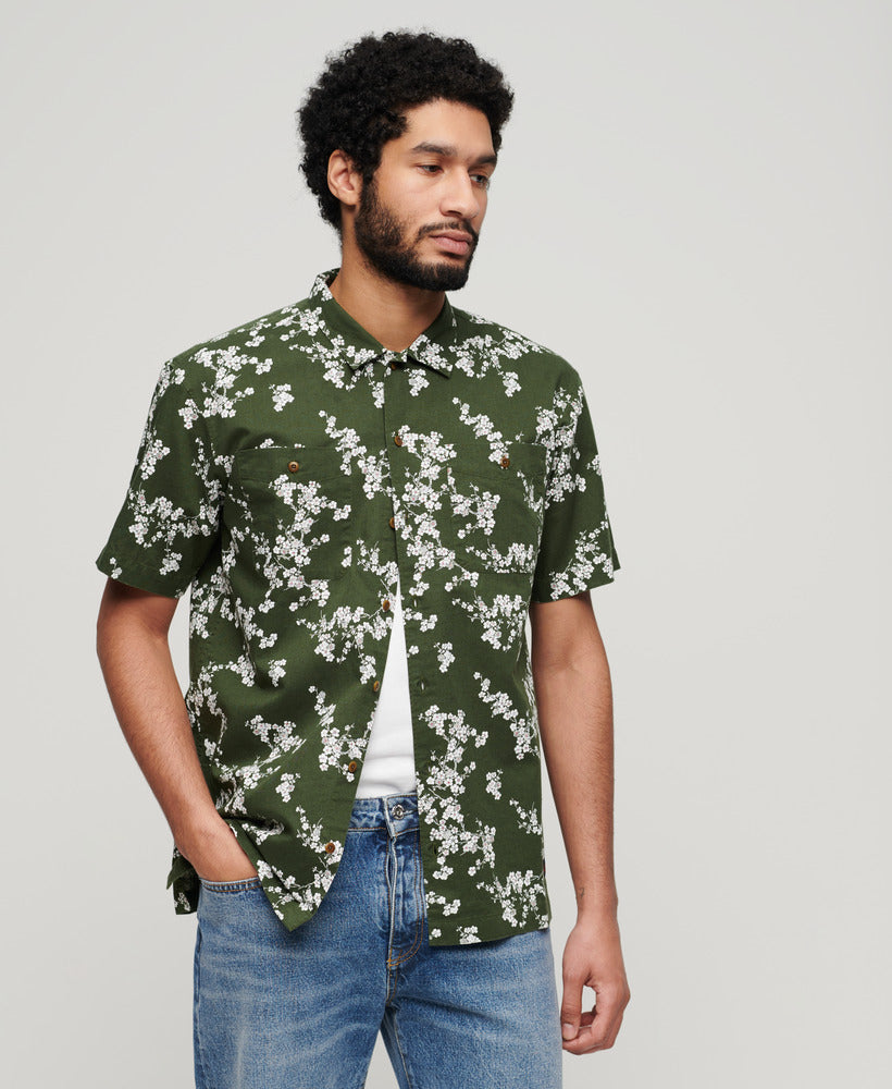 S/S Beach Shirt | Olive Blossom