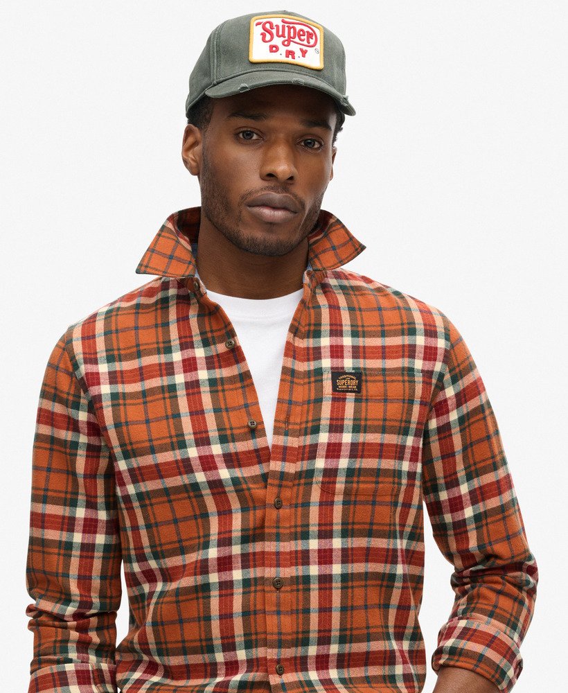 Organic Cotton Lumberjack Check Shirt Oregon Check Orange