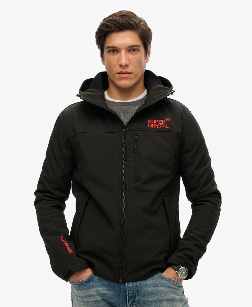 Hooded Softshell Trekker Jacket Black