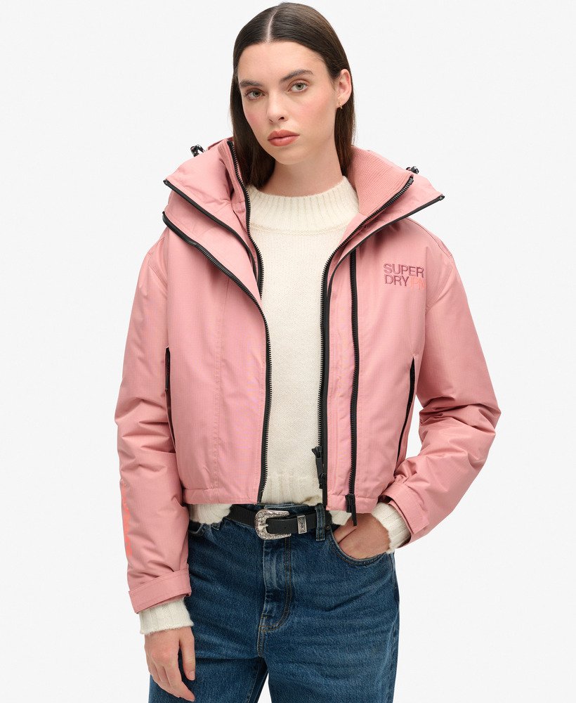 Hooded Emb Windbreaker Jacket | Ash Rose