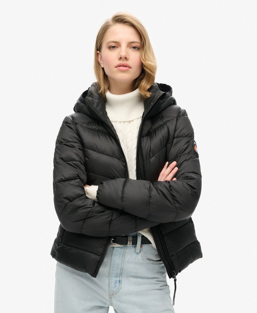 Hooded Fuji Quilt Padded Jacket | Black