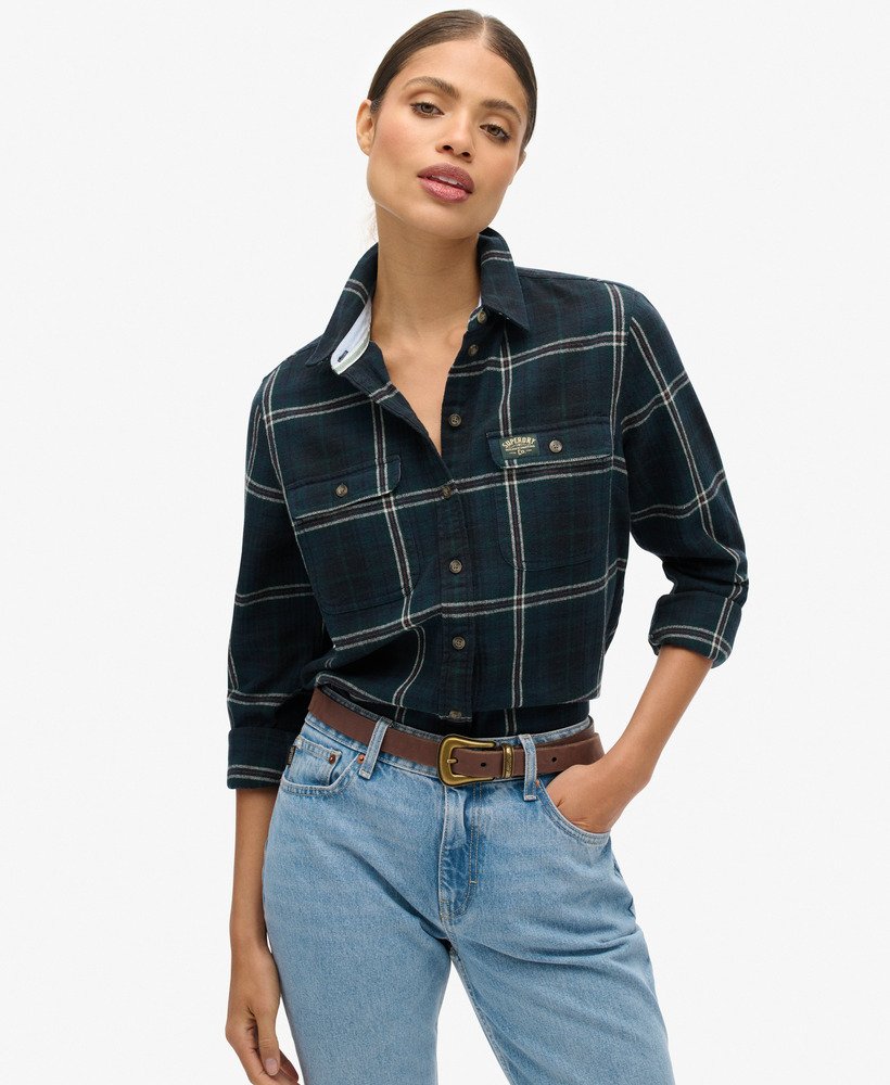 Lumberjack Check Flannel Shirt | Navy/Green Check