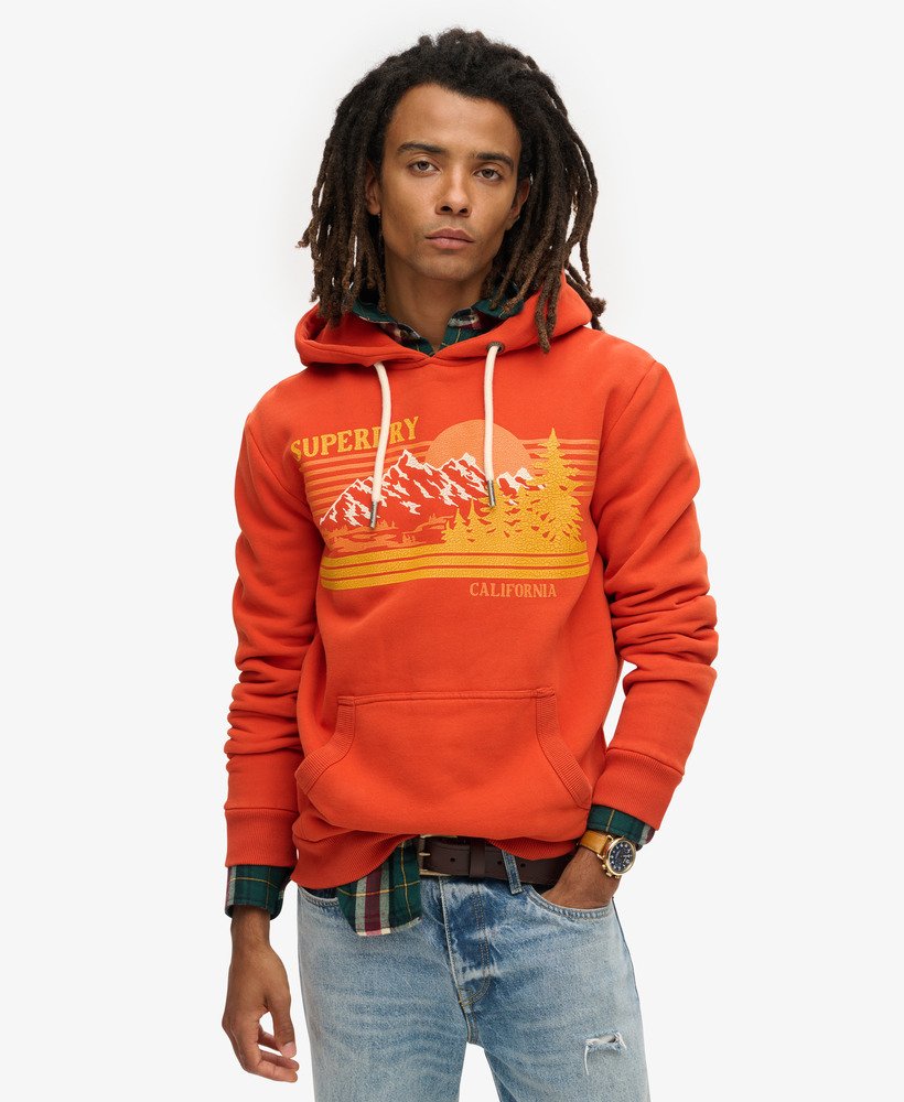 Outdoor Graphic Stripe Hood | Denim Co Rust Orange