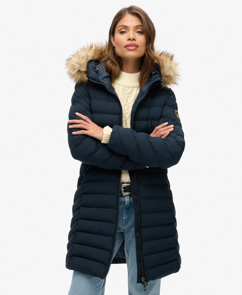 Fuji Faux Fur Hood Mid Length | Eclipse Navy