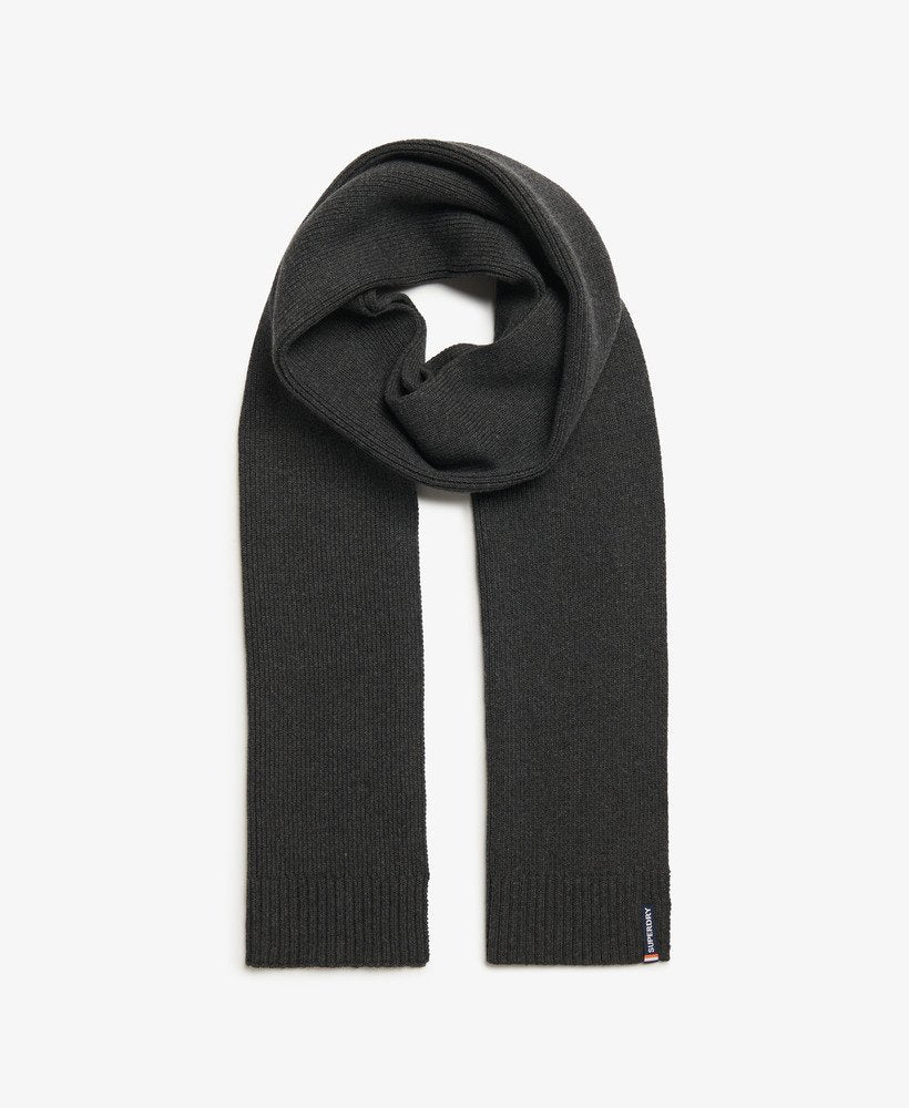 Essential Logo Knitted Scarf | Iron Grey Marle