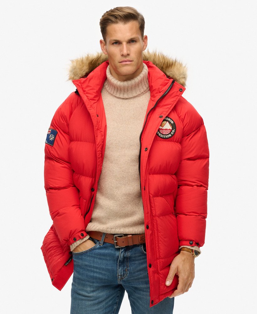 Everest Longline Baffled Parka Heritage Red