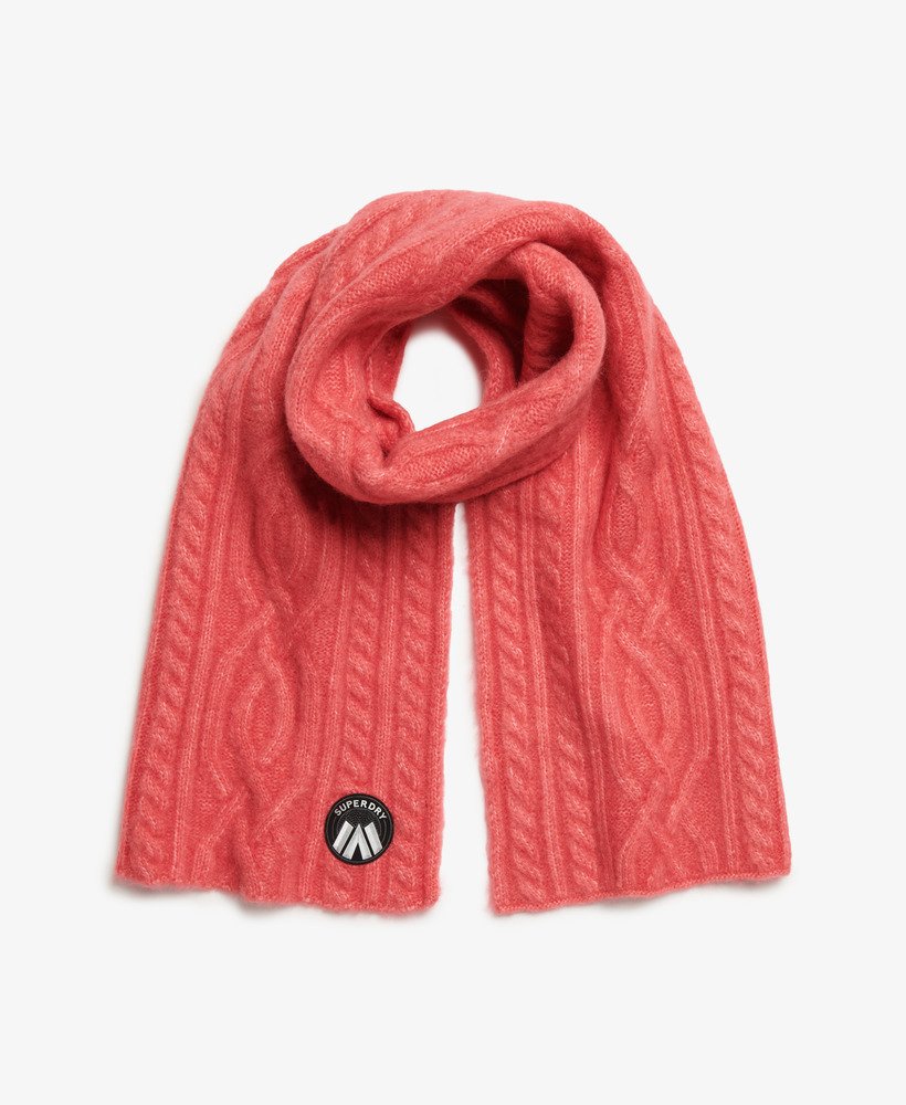 Cable Luxe Knit Scarf | Cord Pink