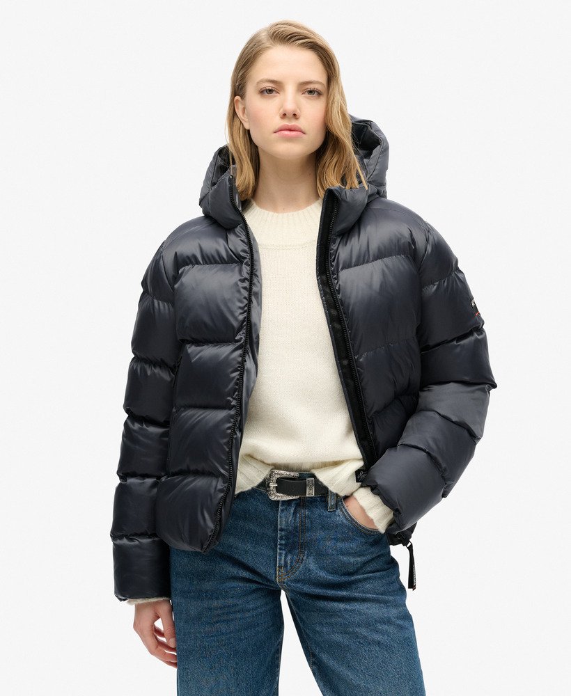 Boxy Puffer Superdry Slim Snow Puffer Jacket Hooded Luxe Sports