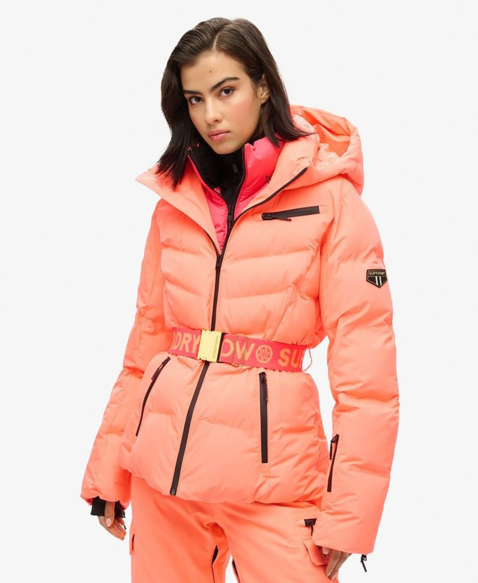 Winter Jacket Pink Superdry Ski Jacket Superdry Slim Snow Puffer