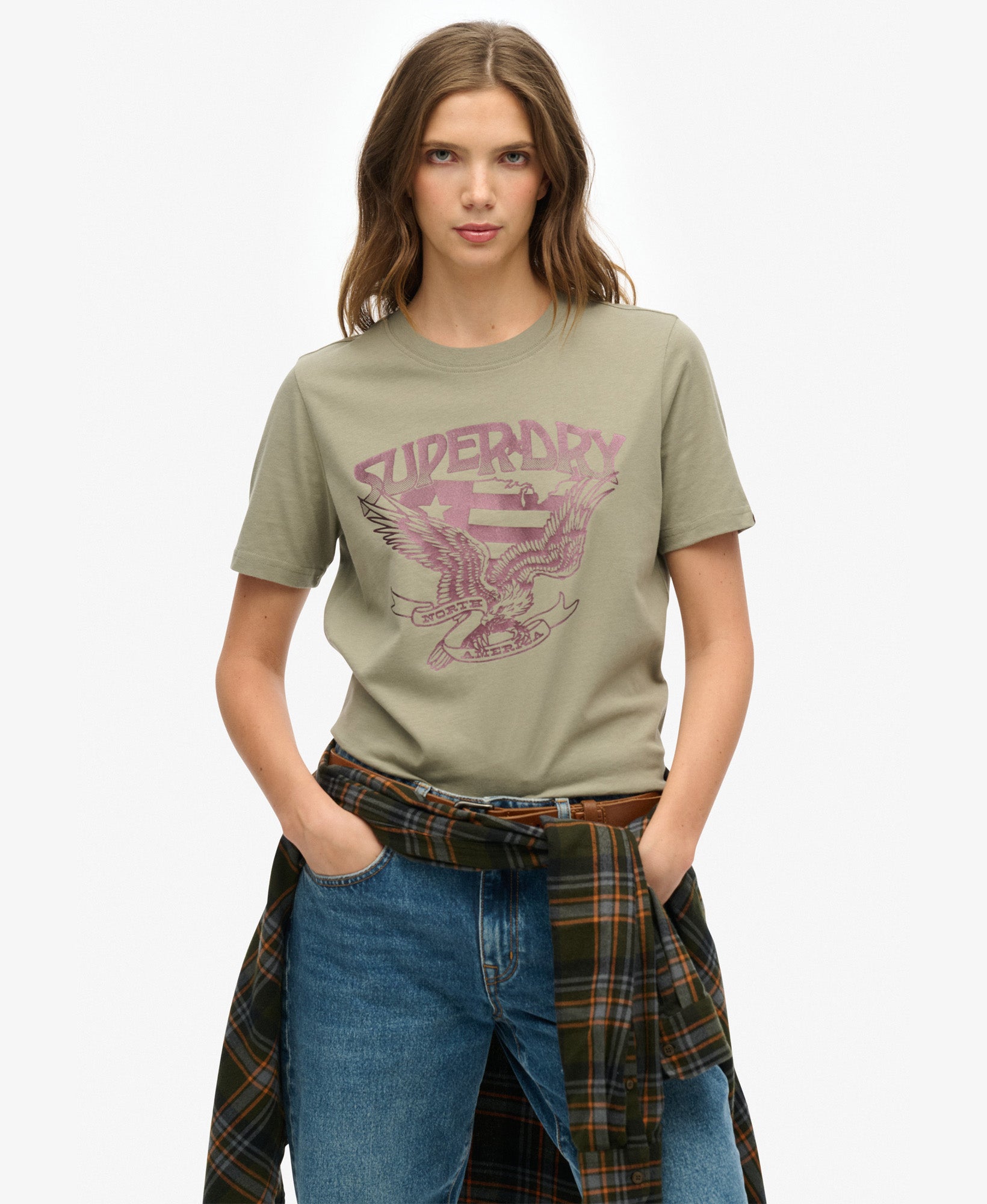 American Eagle Tee | Light Khaki Green