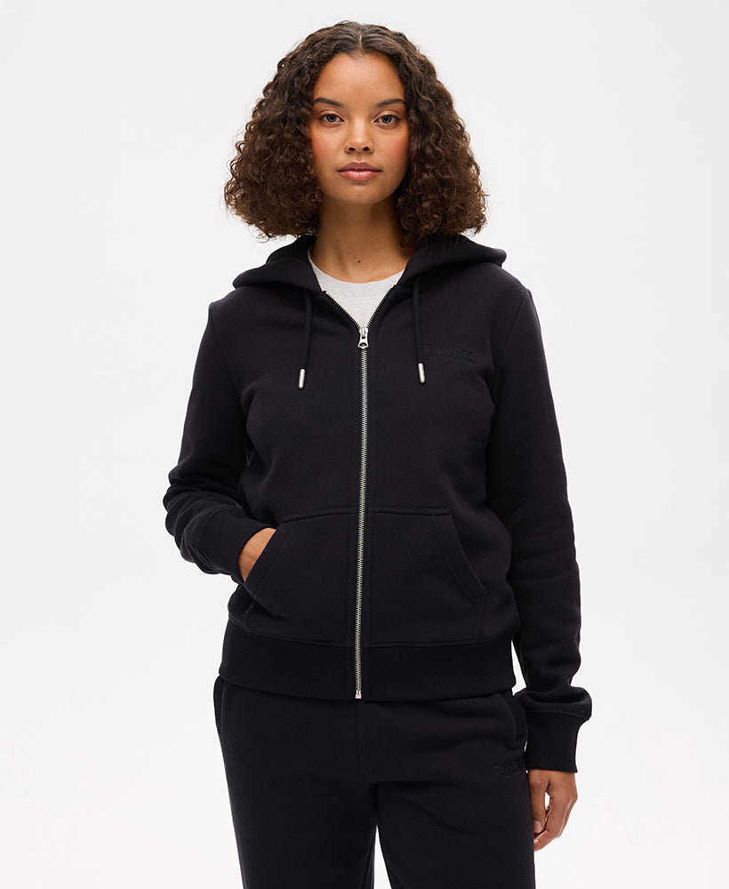 Essential Logo Zip Hoodie | Black