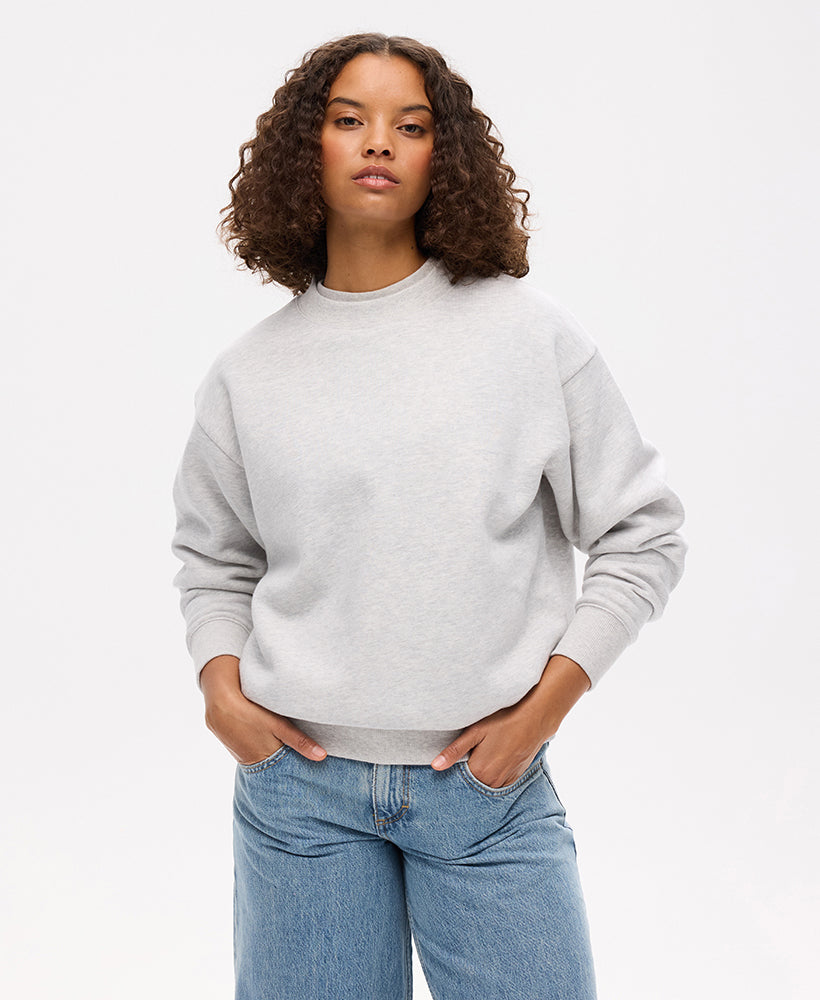 Essential Logo Crew Sweat | Glacier Grey Marle
