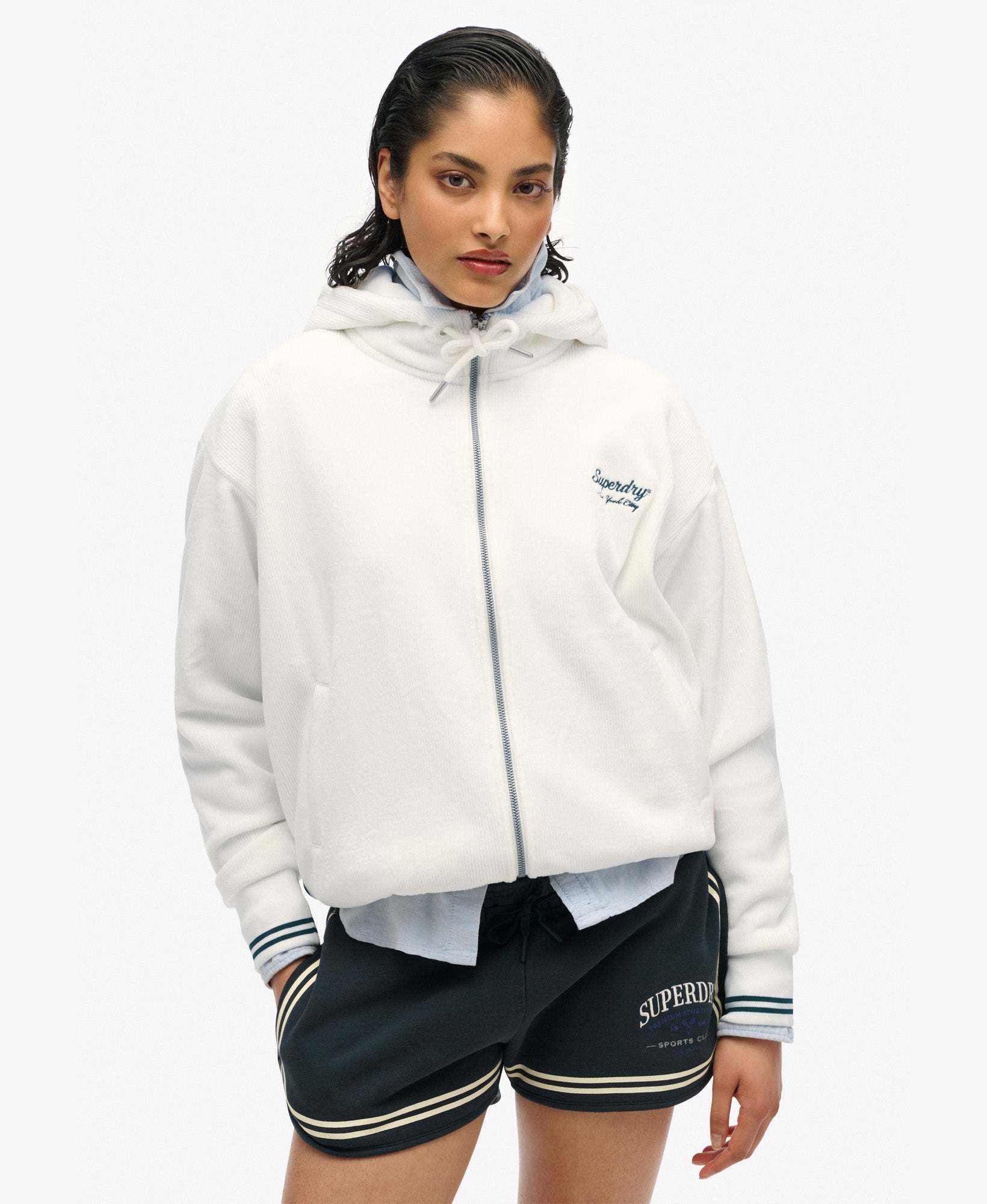 Country Club Velour Zip Hood | Off White