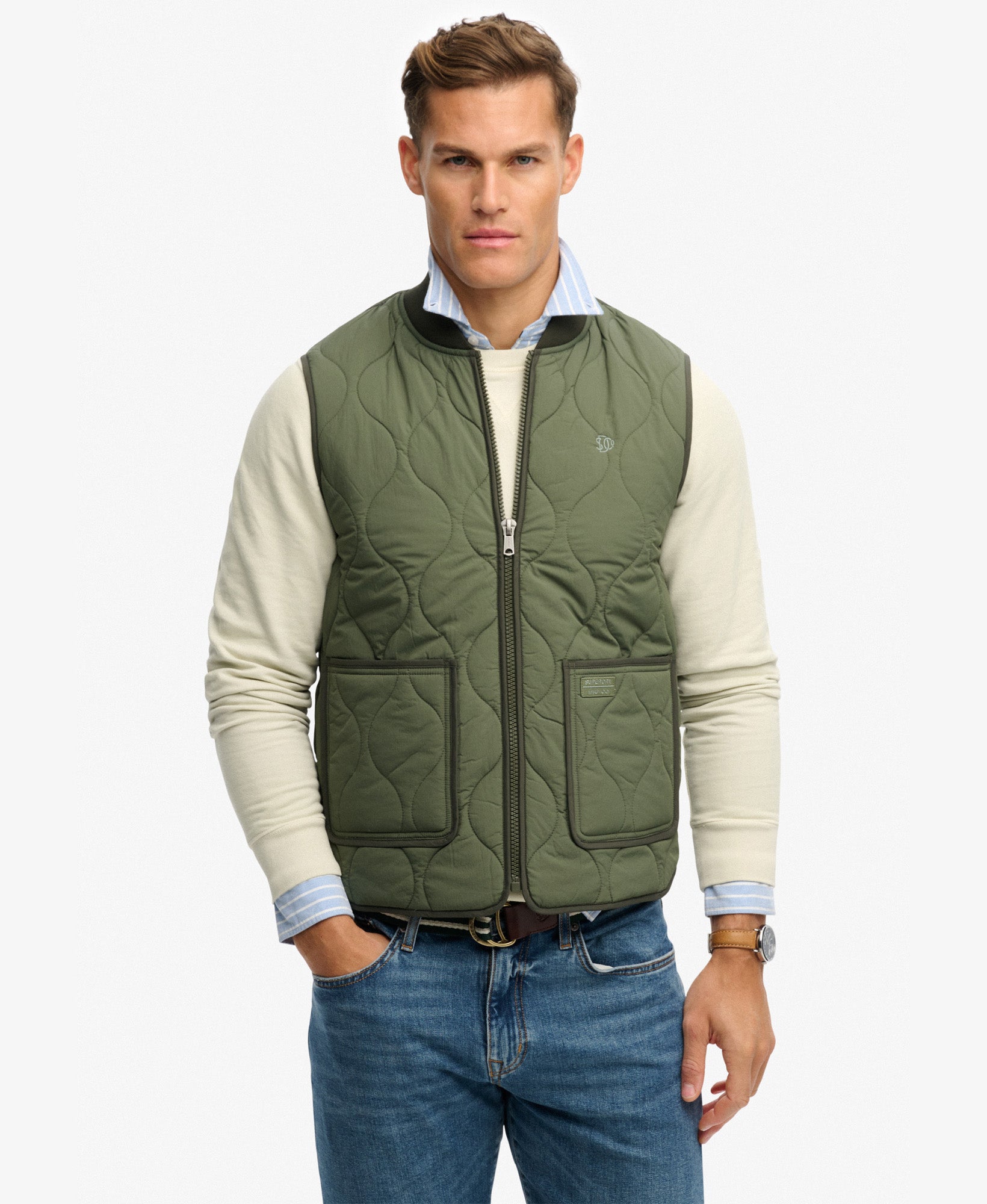 X*様 定価以下スタート　M-65 Quilted Liner Vest ＵＳ Military Quilted Liner Vest | Thyme Green – Superdry