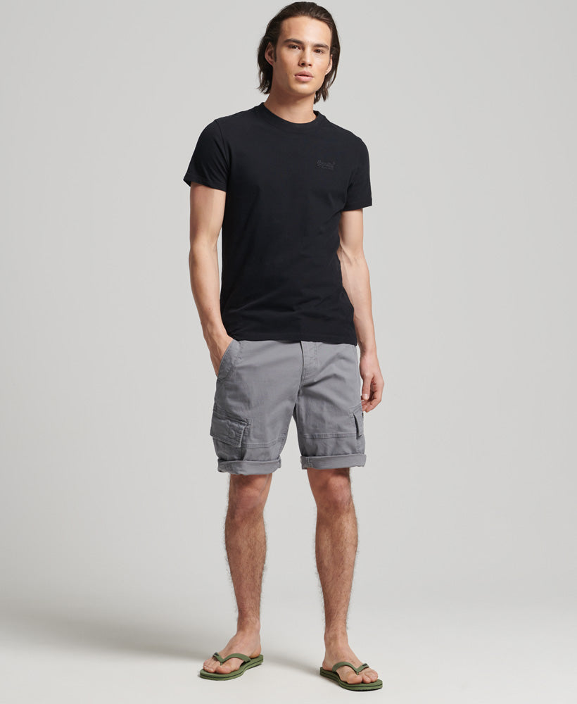 Essential Logo Embroidered Tee | Black Black