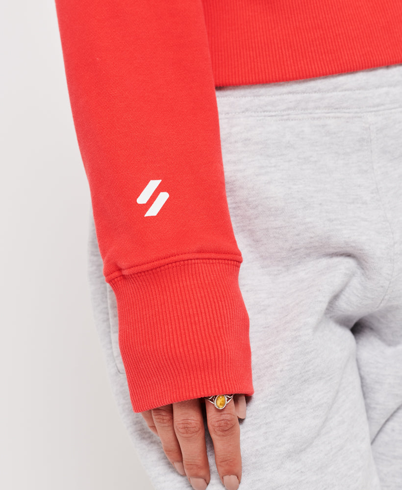 Code Core Sport Crop Box Hoodie | Hyper Fire Coral