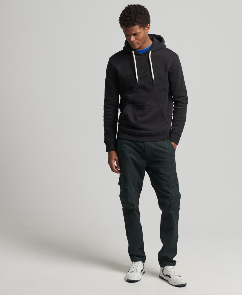 Vintage Script Style Workwear Hood | Black