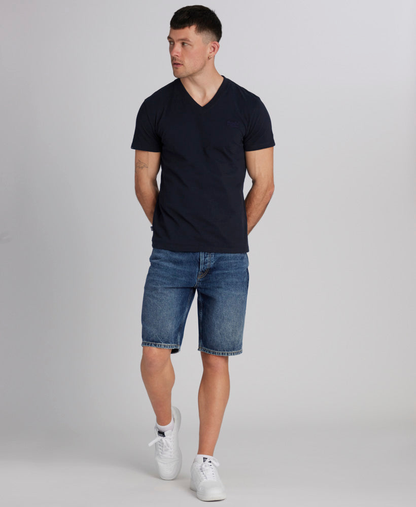 Essential Logo V Neck T Shirt | Eclipse Navy